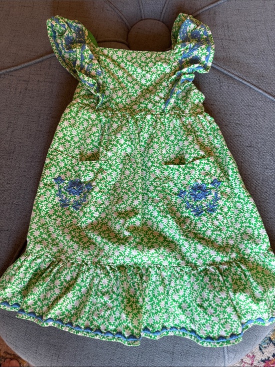 Mini Boden Other - Mini Boden Green and Blue Floral Ruffle Dress